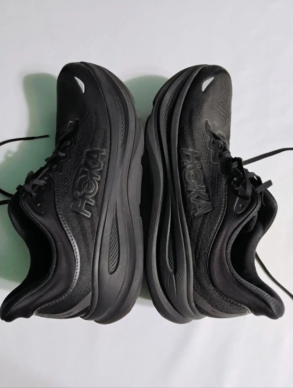 Hoka Bondi 9 Men's Size 11.5 2E Wide Black Running Shoes Sneakers